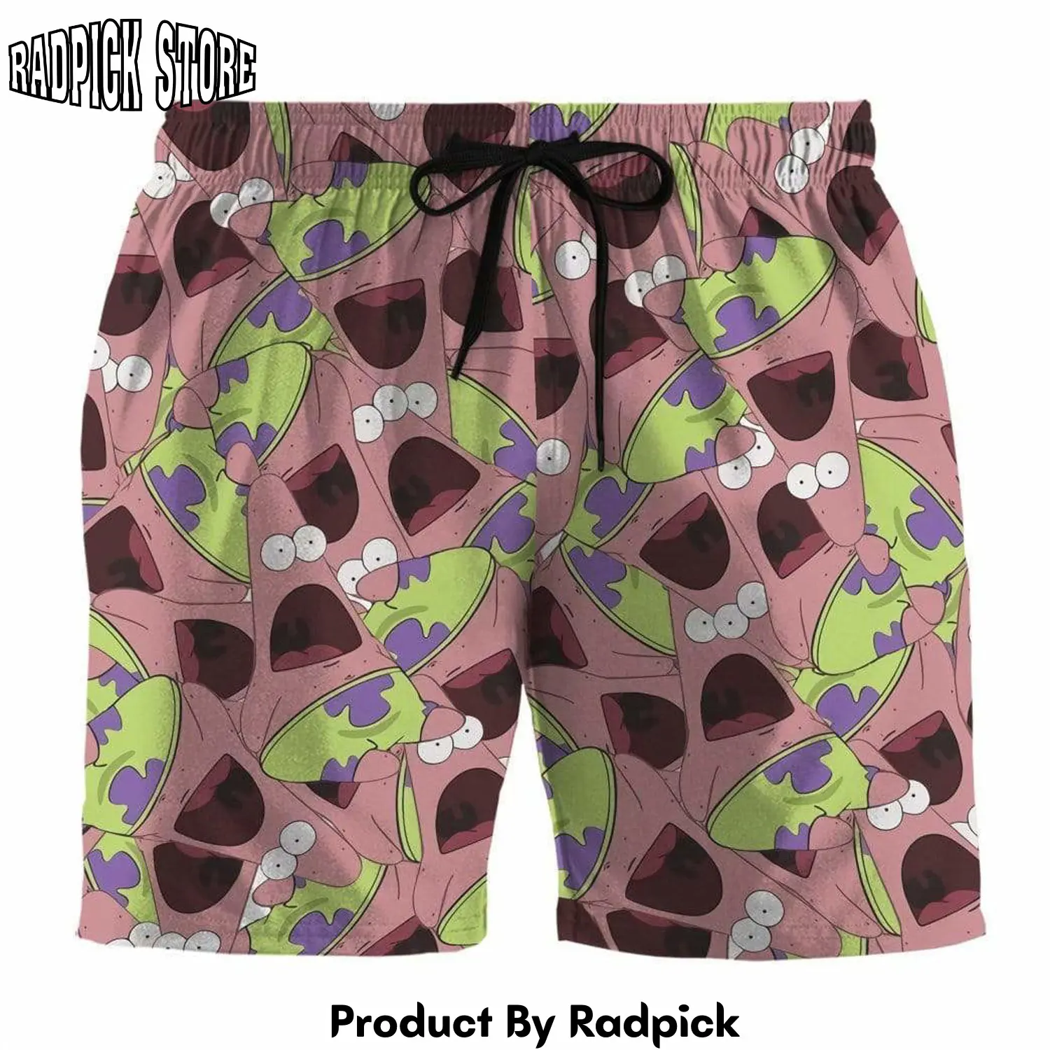Radpick 3d patrick star everywhere custom beach shorts swim trunks rp631297